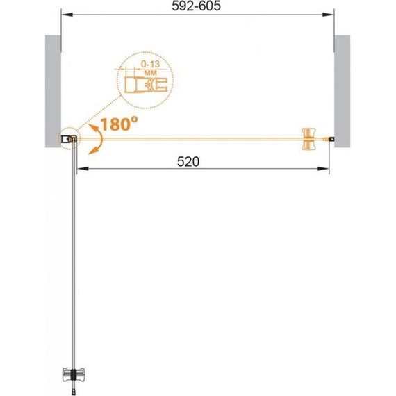 Душевая дверь Cezares 60 см ECO-O-B-1-60-C-Cr, хром/прозрачное - фото 7