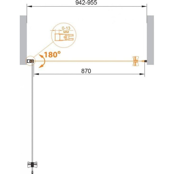 Душевая дверь Cezares 95 см ECO-O-B-1-95-P-Cr, хром/матовое - фото 7