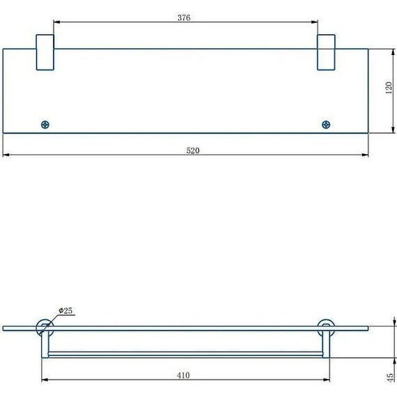 Cтеклянная полка Haiba 52 см HB8407 - фото 2