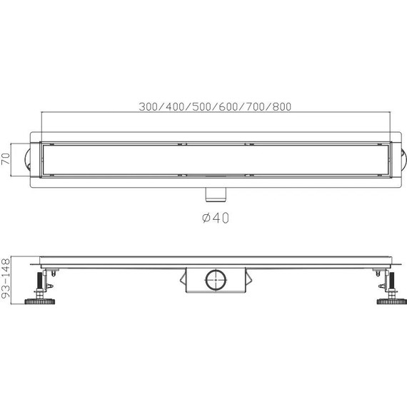 Трап Haiba 50 см HB93500, нержавеющая сталь, сатин - фото 2