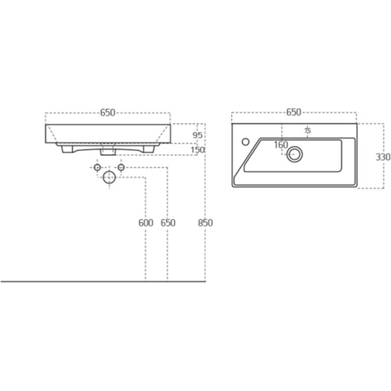 Тумба универсальная с раковиной Dreja Slim 65 см 99.0401, белый глянцевый - фото 15