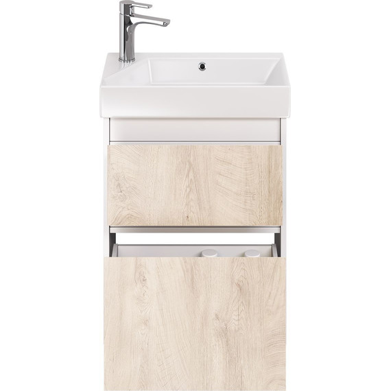 Тумба универсальная с раковиной Dreja Slim 55 см 99.0500, дуб кантри/белый глянцевый - фото 7