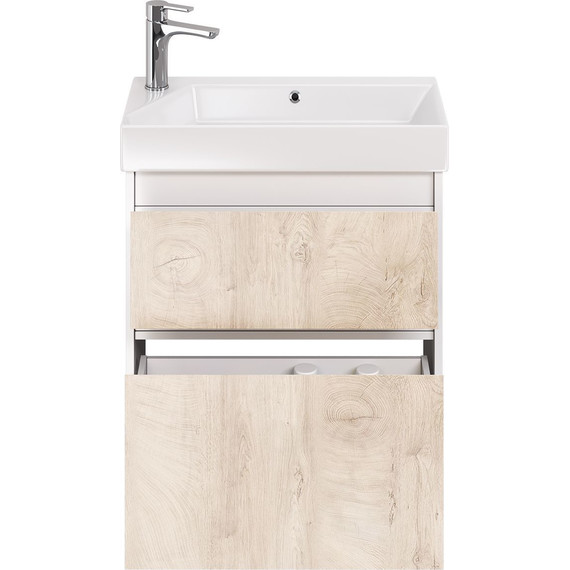 Тумба универсальная с раковиной Dreja Slim 65 см 99.0501, дуб кантри/белый глянцевый - фото 7