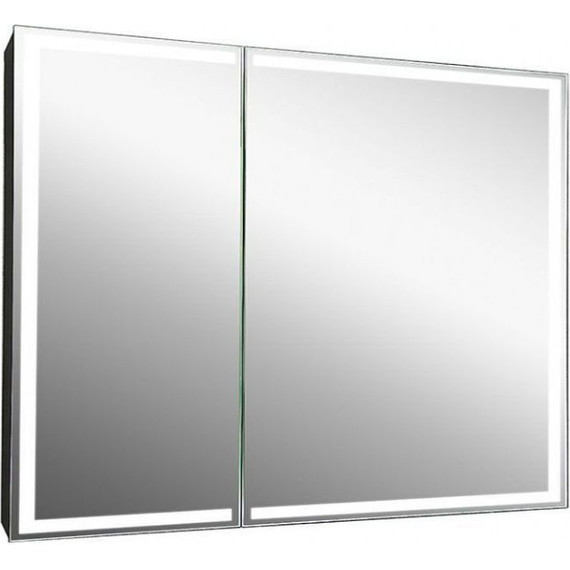 Зеркало-шкаф Art&Max Techno Led 100 см AM-Tec-1000-800-2D-F-Nero, черный матовый - фото 