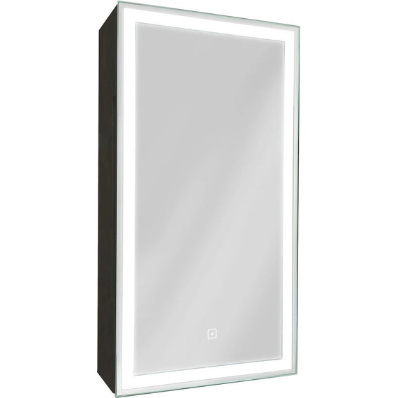 Зеркало-шкаф Art&Max Techno Led 35 см AM-Tec-350-650-1D-R-DS-F-Nero, черный матовый - фото 