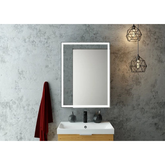 Зеркало-шкаф Art&Max Techno Led 60 см AM-Tec-600-800-1D-DS-F-Nero, черный матовый - фото 3