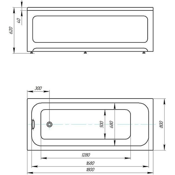 Ванна акриловая Azario Bella 180x80 см AV.0020180, Размер - мм: 1800х800 - фото 9