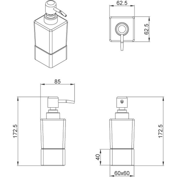 Дозатор для жидкого мыла Azario Rina AZ-130C - фото 2