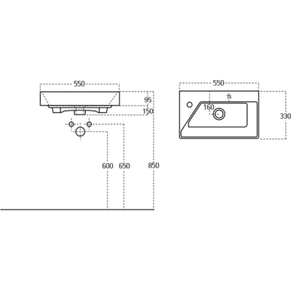 Тумба универсальная с раковиной Dreja Slim 55 см 99.0500, дуб кантри/белый глянцевый - фото 15