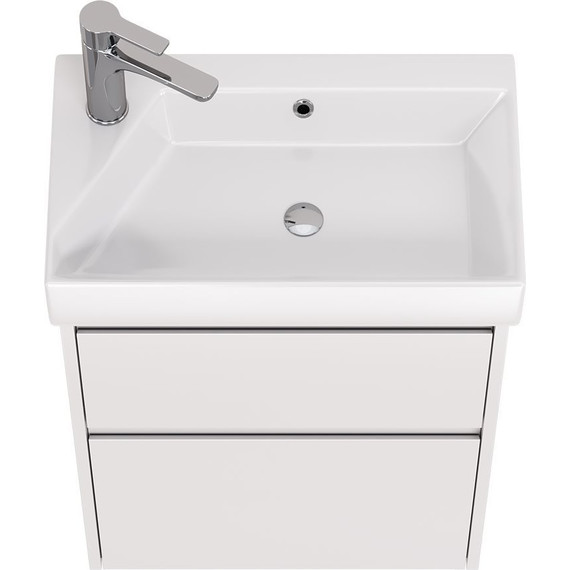 Тумба универсальная с раковиной Dreja Slim 55 см 99.0400, белый глянцевый - фото 6