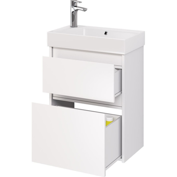 Тумба универсальная с раковиной Dreja Slim 55 см 99.0400, белый глянцевый - фото 8