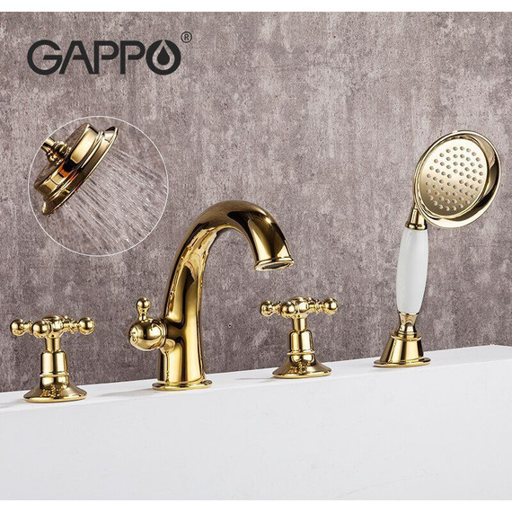 Смеситель для ванны Gappo G1189-6, золото - фото 2