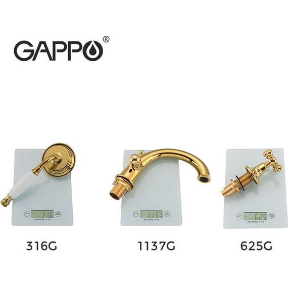 Смеситель для ванны Gappo G1189-6, золото - фото 6