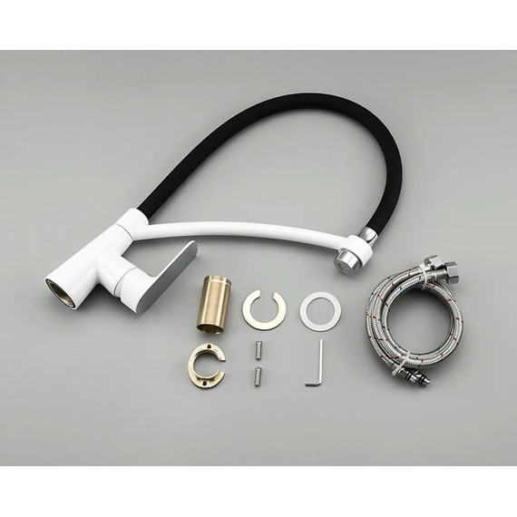 Смеситель для кухни Gappo G4048-8, белый/черный - фото 4