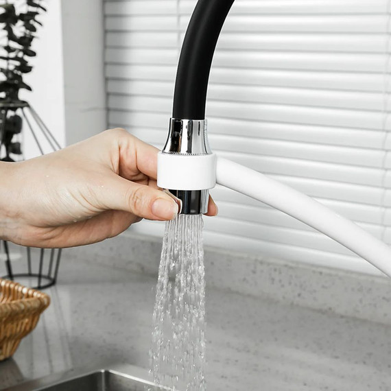 Смеситель для кухни Gappo G4048-8, белый/черный - фото 3