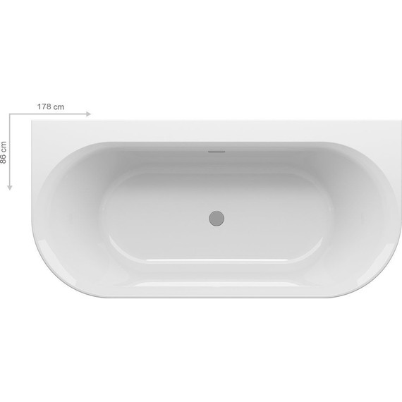 Ванна акриловая Ravak Ypsilon Wall 178х86 см XC00100028, Размер - мм: 1800х850 - фото 4