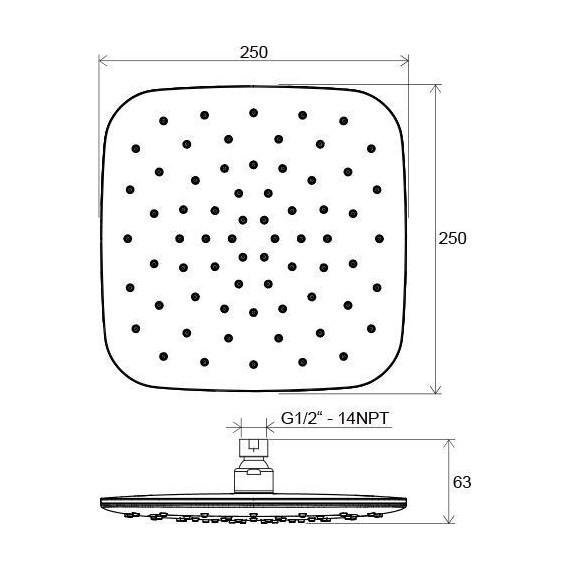 Верхний душ Ravak X07P570, чёрный матовый - фото 5