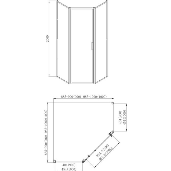 Душевое ограждение Azario Richmond 90х90 см AZ-NAG3231 900 Black, черный/прозрачное - фото 3