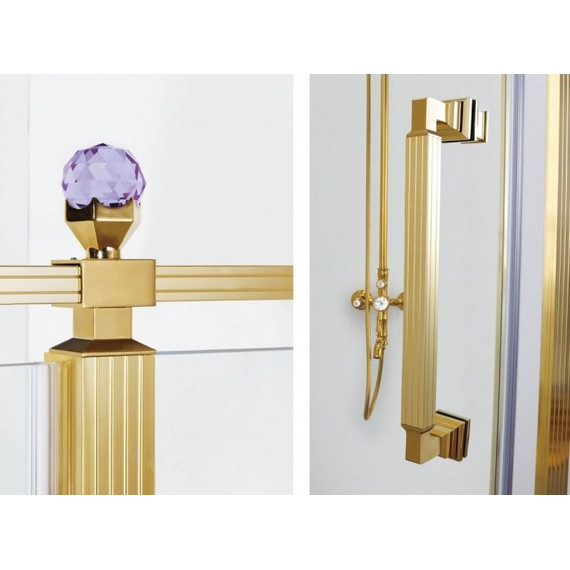 Душевое ограждение Azario Ontario AZ-NBB1231-L 120х90 см (стекло 8 мм) золото/прозрачное/узор - фото 3