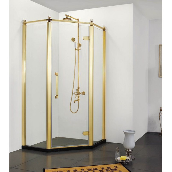 Душевое ограждение Azario Ontario AZ-NBB3231 100х100 см (стекло 8 мм) золото/прозрачное - фото 3