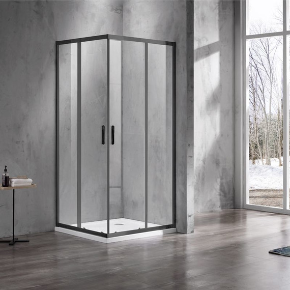 Душевое ограждение Azario Milton 100х100 см AZ-ND1142 1000 Black, черный/прозрачное - фото 2