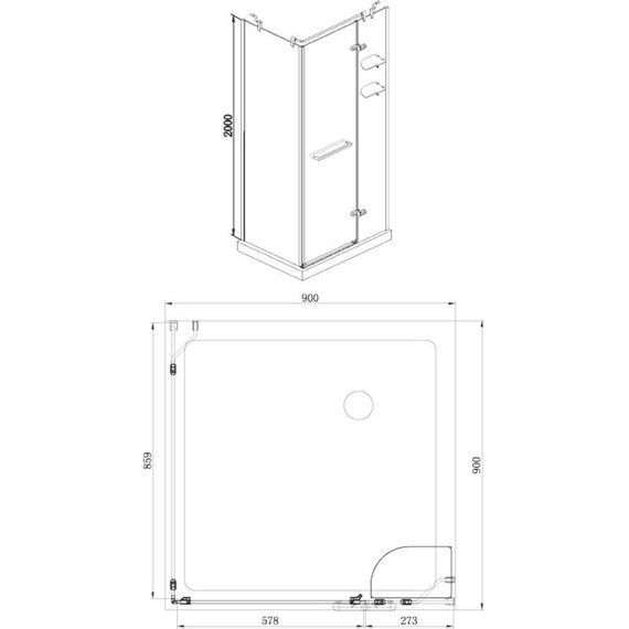 Душевое ограждение Azario Montreal AZ-NWG1231-R 90х90 см (стекло 8 мм) алюминий/прозрачное - фото 5