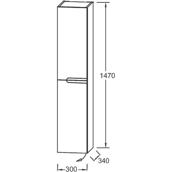 Пенал подвесной Jacob Delafon Nona 30x147 см L EB1892LRU-442, серый антрацит - фото 4