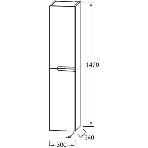 Пенал подвесной Jacob Delafon Nona 30x147 см L EB1892LRU-G98, темно-синий - фото 5