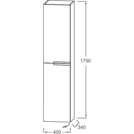 Пенал подвесной Jacob Delafon Nona 40x175 см L EB1893LRU-442, серый антрацит - фото 4