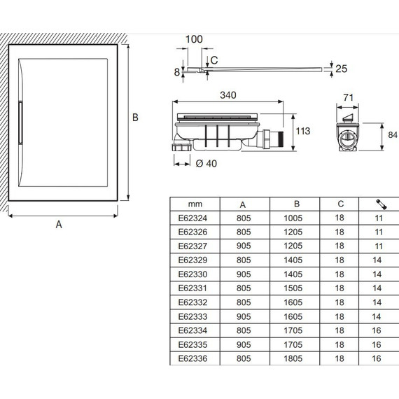 Акриловый поддон Jacob Delafon Flight Pure 140x90 см E62330-00 с сифоном - фото 5