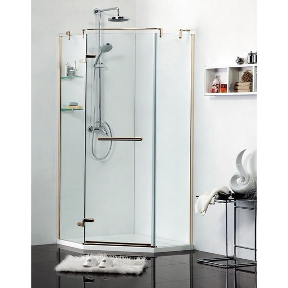 Душевое ограждение Azario Montreal AZ-NWG3231 100х100 см (стекло 8 мм) золото/прозрачное - фото 3