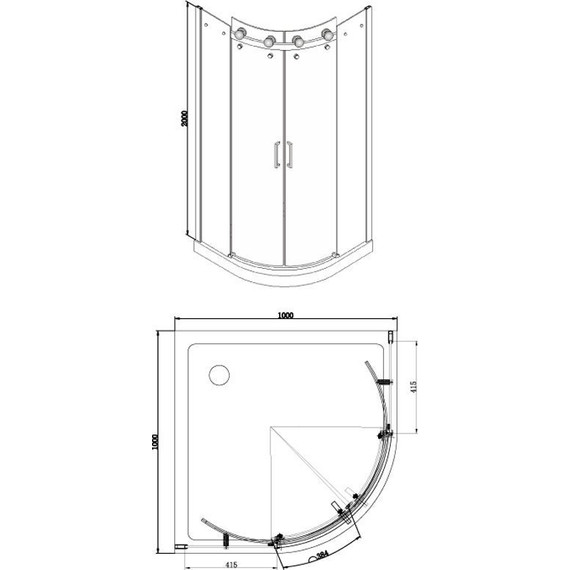 Душевое ограждение Azario Ottawa AZ-NKE2142 100х100 см (стекло 8 мм) алюминий/прозрачное - фото 4