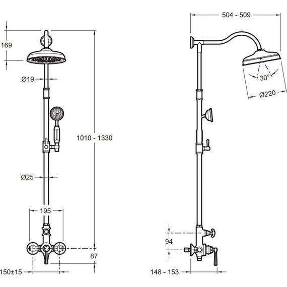 Душевая стойка Jacob Delafon Cleo 1889 E24311-CP - фото 5