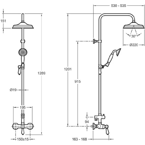 Душевая стойка Jacob Delafon Louise E24368-CP - фото 5