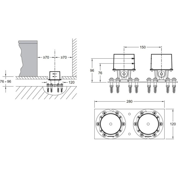 Скрытая часть для напольного смесителя Jacob Delafon E32993-NF - фото 2