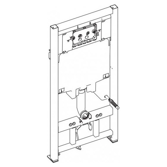 Инсталляция BelBagno BB002-80 с подвесным безободковым унитазом Cezares Stylus CZR-513-TH-R (кнопка Sfera, белая) - фото 14