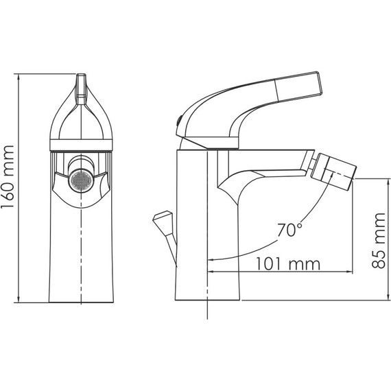 Смеситель для биде WasserKraft Sauer 7106, золото глянцевое - фото 2
