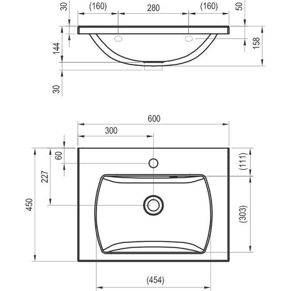 Тумба подвесная с раковиной Ravak Classic II 60 см X000001476, белый - фото 6