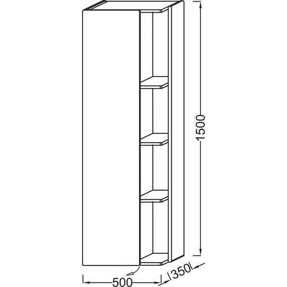 Пенал подвесной Jacob Delafon Terrace 50 см L EB1179G-M61, черный матовый - фото 2