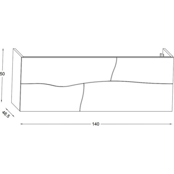 Тумба подвесная с раковиной Jacob Delafon Sherwood 140 см EB1835RU-P6, натуральный дуб (раковина EB1832RU-DE1, цвет белый матовый) - фото 4