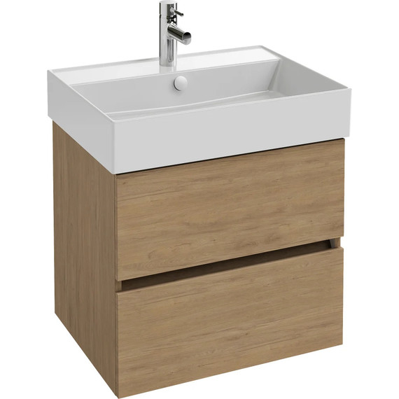 Тумба подвесная с раковиной Jacob Delafon Tolbiac 60 см EB2381-E75, дуб давос натуральный (раковина EXBH112-00) - фото 