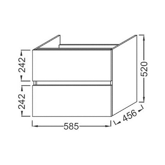 Тумба подвесная с раковиной Jacob Delafon Tolbiac 60 см EB2381-J5, белый глянцевый (раковина EXBH112-00) - фото 5