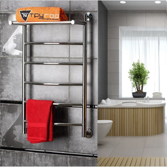 Полотенцесушитель водяной Тругор Приоритет НК1 с полкой П6 500x800 мм 00-00021889 - фото 4