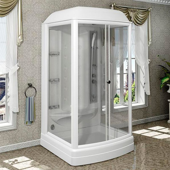 Душевая кабина Радомир Диана 1 118x108 см, белый/матовое - фото 