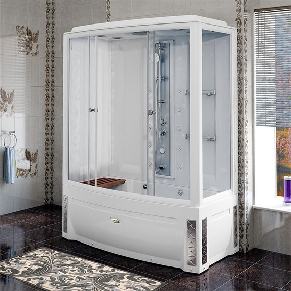 Душевая кабина Радомир Элис 168x85 см L, белый/матовое - фото 