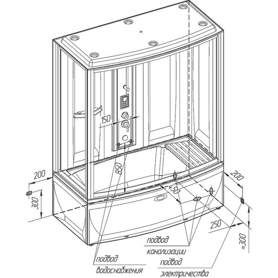 Гидробокс с паром Радомир Элис 168x85 см R, белый/прозрачное - фото 3