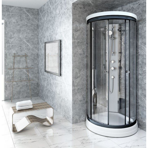 Душевая кабина Радомир Стронг 110x110 см, черный/матовое - фото 