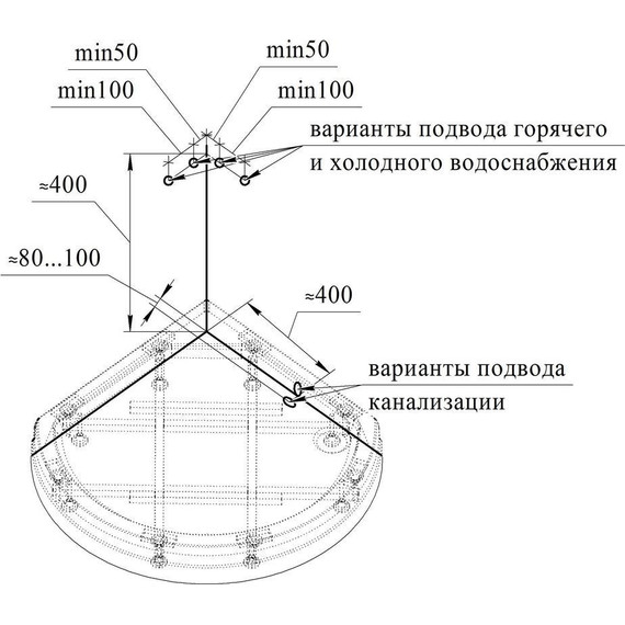 Душевая кабина Радомир Стронг 110x110 см, черный/прозрачное - фото 3