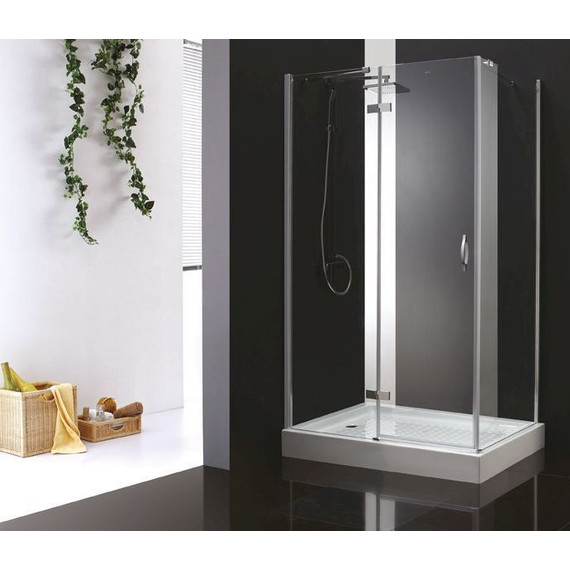 Душевое ограждение Cezares 90х100 см BERGAMO-W-AH-1-90/100-C-Cr-L, хром/прозрачное - фото 2