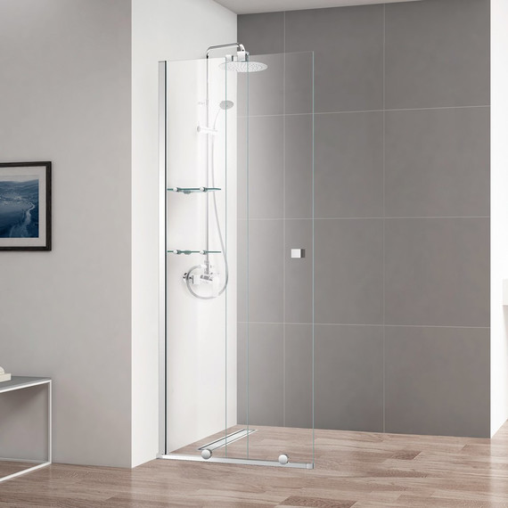 Душевая перегородка Cezares 80 см STREAM-BF-1-80-C-Cr (стекло 8 мм) хром/прозрачное - фото 